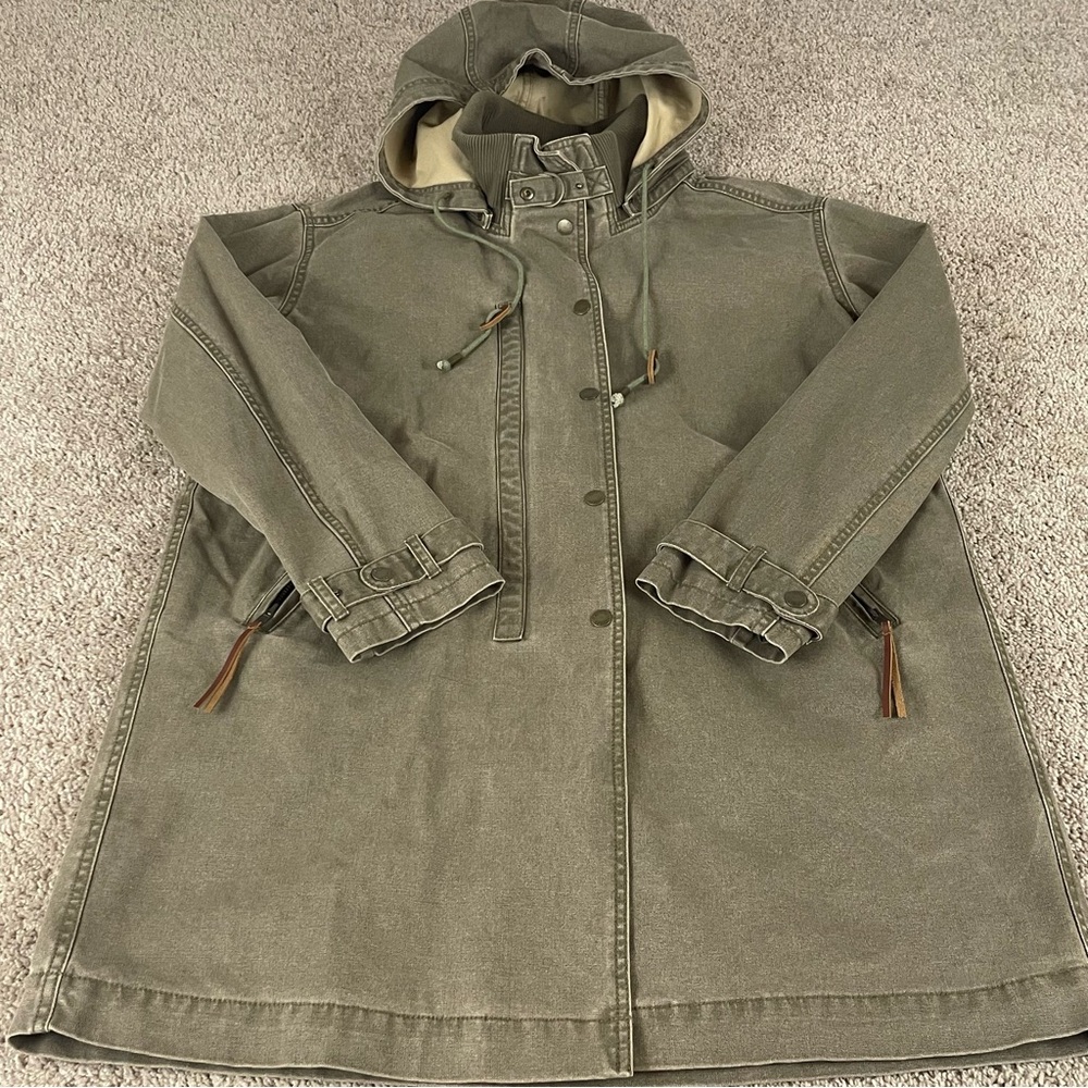 Poetry Jacket Women’s 10 Cotton Hooded Canvas Chore Trench Coat Military 10